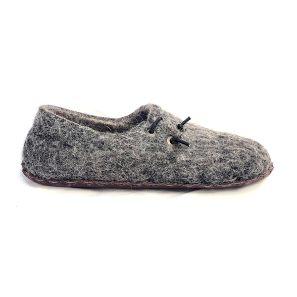 Men's Wool Felt Slippers with High Back